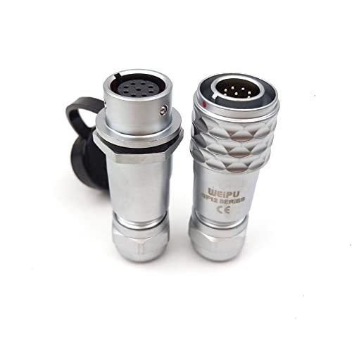 SZJELEN WEIPU SF12 9Pin Pair Circular Plug Socket Soldering Connector IP67 Aviation Connector (9Pin, Pair-Plug Male & Socket Female)