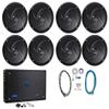 Rockville RMC65B Bundle: (4) Pairs 6.5" 600W Waterproof Marine Boat Speakers 2-Way Black, RXM8BTB 1500-Watt Peak/750w RMS 8-Channel Bluetooth Class D Marine Amplifier, RMWK4 4 AWG Install Kit, 6-items view 1