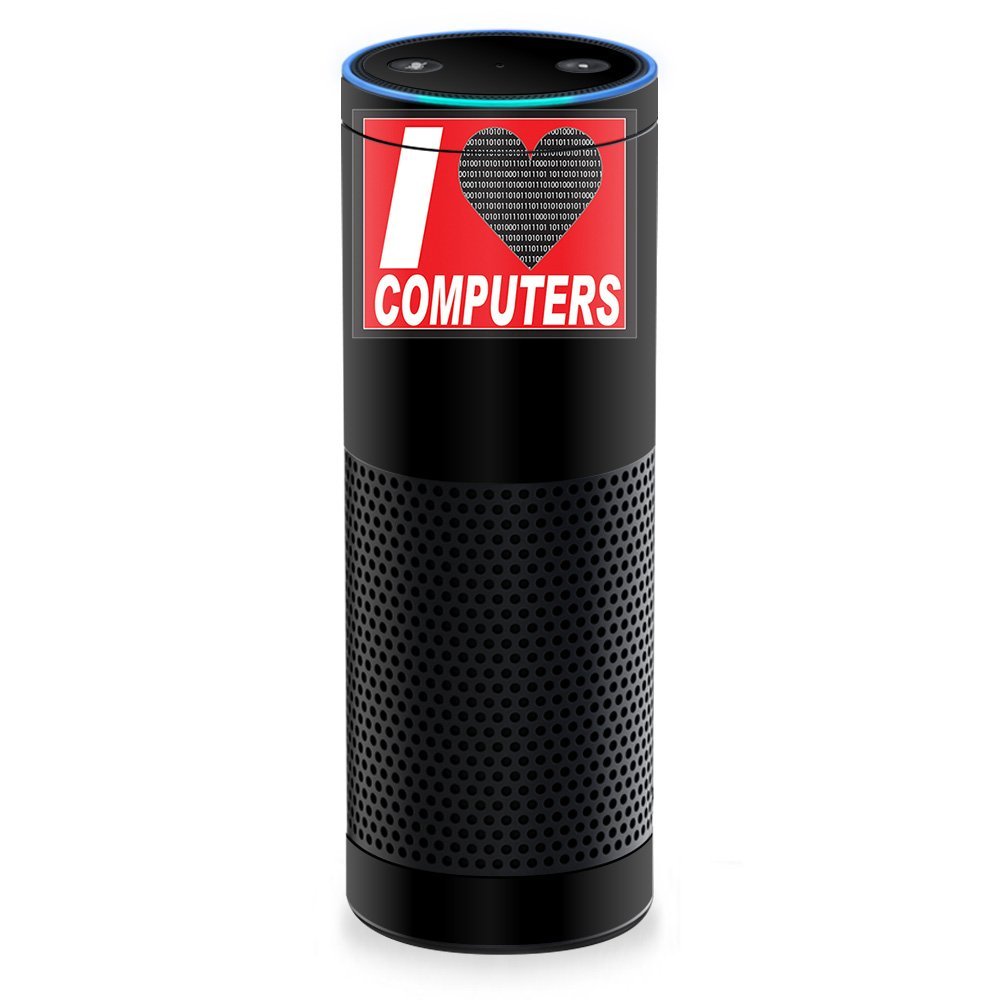 MightySkins Skin Compatible with Amazon Echo - Love Computers | Protective, Durable, and Unique Vinyl Decal Wrap Cover | Easy to Apply, Remove, and Change Styles | Made in The USA