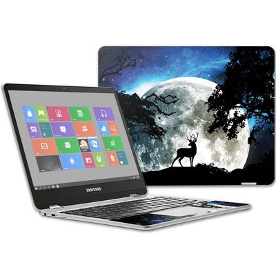 MightySkins Skin Compatible with Samsung Chromebook Plus 12.3"(2017 - Moonlight Deer | Protective, Durable, and Unique Vinyl wrap Cover | Easy to Apply, Remove, and Change Styles | Made in The USA