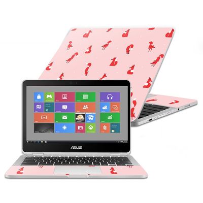 MightySkins Skin Compatible with Asus Chromebook Flip C302CA 12.5" (2016) - Winter Fox Pattern | Protective, Durable, and Unique Vinyl Decal wrap Cover | Easy to Apply, Remove | Made in The USA