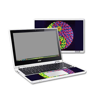 MightySkins Skin Compatible with Acer Chromebook R11 - Neon Yin Yang | Protective, Durable, and Unique Vinyl Decal wrap Cover | Easy to Apply, Remove, and Change Styles | Made in The USA
