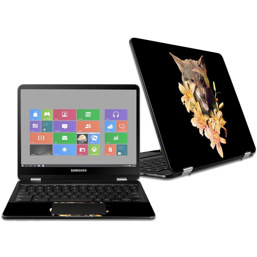 MightySkins Skin Compatible with Samsung Chromebook Pro 12.3" - Wolfish Flowers | Protective, Durable, and Unique Vinyl Decal wrap Cover | Easy to Apply, Remove, and Change Styles | Made in The USA