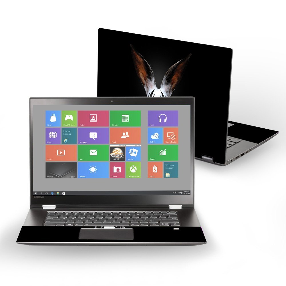 MightySkins Skin Compatible with Lenovo Flex 5 15" (2017) - Rock N Roll Bunny | Protective, Durable, and Unique Vinyl Decal wrap Cover | Easy to Apply, Remove, and Change Styles | Made in The USA