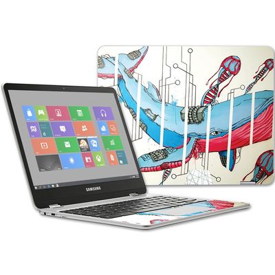 MightySkins Skin Compatible with Samsung Chromebook Plus 12.3"(2017 - Robo Whale | Protective, Durable, and Unique Vinyl Decal wrap Cover | Easy to Apply, Remove, and Change Styles | Made in The USA