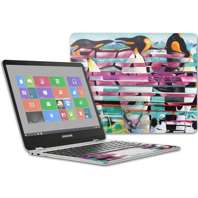 MightySkins Skin Compatible with Samsung Chromebook Plus 12.3"(2017 - Penguin Party | Protective, Durable, and Unique Vinyl wrap Cover | Easy to Apply, Remove, and Change Styles | Made in The USA