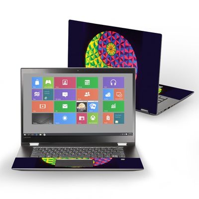 MightySkins Skin Compatible with Lenovo Flex 5 15" (2017) - Neon Yin Yang | Protective, Durable, and Unique Vinyl Decal wrap Cover | Easy to Apply, Remove, and Change Styles | Made in The USA
