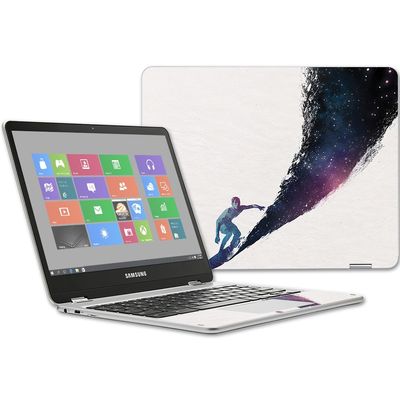 MightySkins Skin Compatible with Samsung Chromebook Plus 12.3"(2017 - Surfing The Universe | Protective, Durable, and Unique Vinyl wrap Cover | Easy to Apply, Remove | Made in The USA