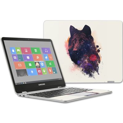 MightySkins Skin Compatible with Samsung Chromebook Plus 12.3"(2017 - Universal Wolf | Protective, Durable, and Unique Vinyl wrap Cover | Easy to Apply, Remove, and Change Styles | Made in The USA