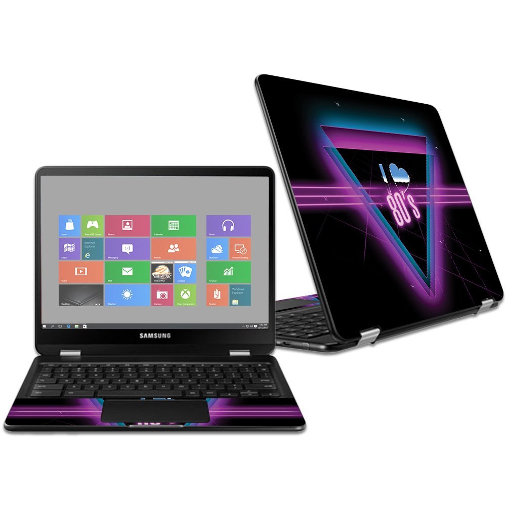 MightySkins Skin Compatible with Samsung Chromebook Pro 12.3" - I Heart 80s | Protective, Durable, and Unique Vinyl Decal wrap Cover | Easy to Apply, Remove, and Change Styles | Made in The USA