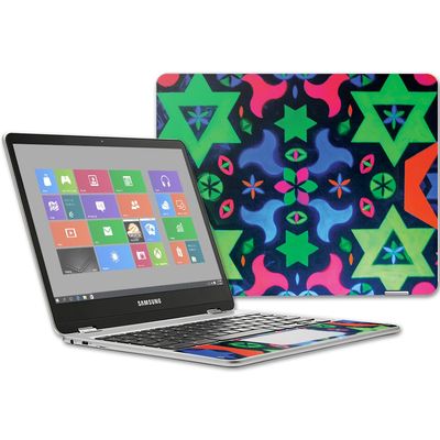 MightySkins Skin Compatible with Samsung Chromebook Plus 12.3"(2017 - Geometric Rave | Protective, Durable, and Unique Vinyl wrap Cover | Easy to Apply, Remove, and Change Styles | Made in The USA