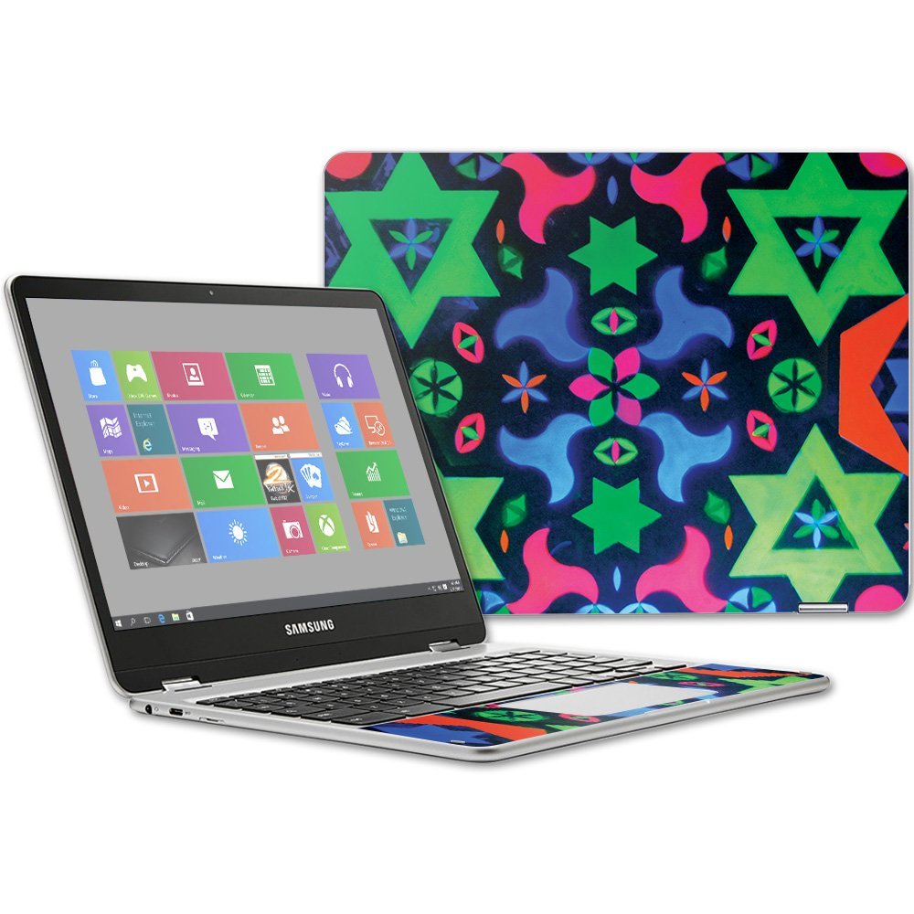 MightySkins Skin Compatible with Samsung Chromebook Plus 12.3"(2017 - Geometric Rave | Protective, Durable, and Unique Vinyl wrap Cover | Easy to Apply, Remove, and Change Styles | Made in The USA