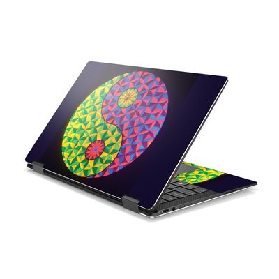 MightySkins Skin Compatible with DELL XPS 13 9365 2-in-1 (2017) - Neon Yin Yang | Protective, Durable, and Unique Vinyl Decal wrap Cover | Easy to Apply, Remove, and Change Styles | Made in The USA