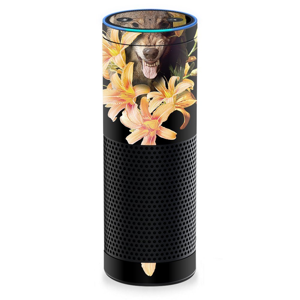 MightySkins Skin Compatible with Amazon Echo - Wolfish Flowers | Protective, Durable, and Unique Vinyl Decal wrap Cover | Easy to Apply, Remove, and Change Styles | Made in The USA