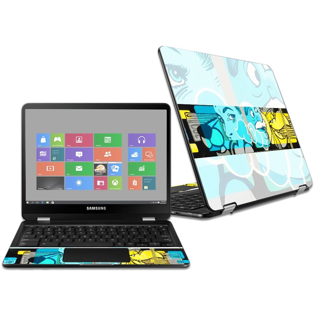 MightySkins Skin Compatible with Samsung Chromebook Pro 12.3" - Blue Vision | Protective, Durable, and Unique Vinyl Decal wrap Cover | Easy to Apply, Remove, and Change Styles | Made in The USA