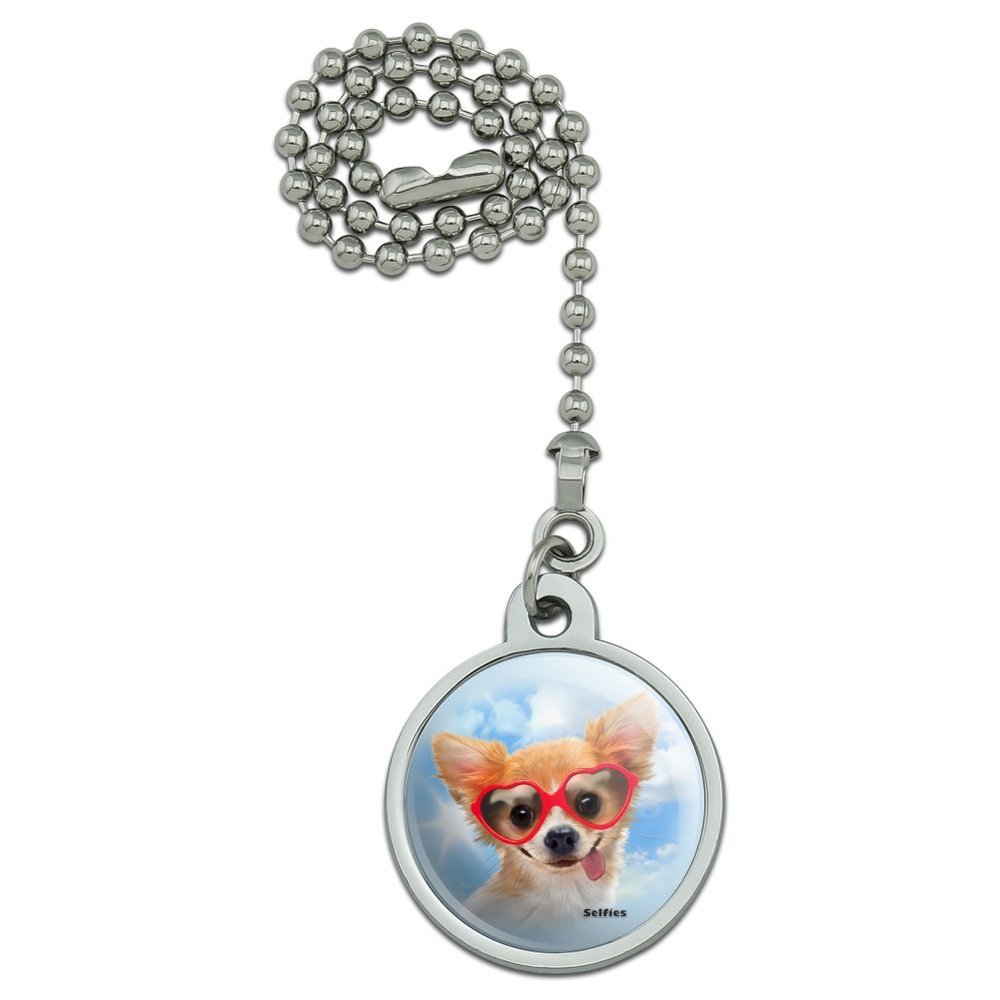 GRAPHICS & MORE Chihuahua Dog Heart Glasses Selfie Ceiling Fan and Light Pull Chain