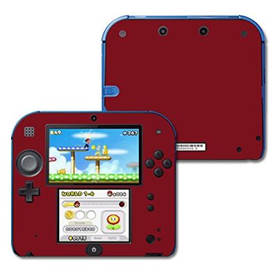 MightySkins Skin Compatible with Nintendo 2DS - Solid Burgundy | Protective, Durable, and Unique Vinyl Decal wrap Cover | Easy to Apply, Remove, and Change Styles | Made in The USA