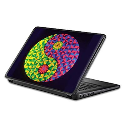 MightySkins Skin Compatible with Universal 17" Screen - Neon Yin Yang | Protective, Durable, and Unique Vinyl Decal wrap Cover | Easy to Apply, Remove, and Change Styles | Made in The USA