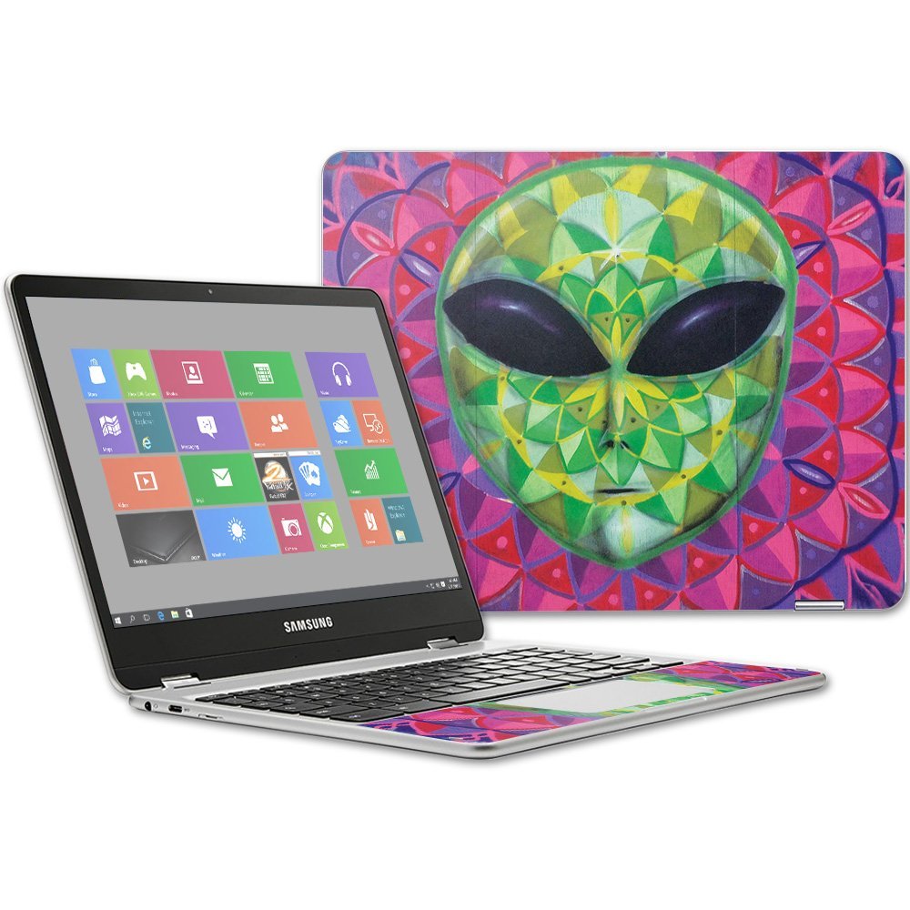 MightySkins Skin Compatible with Samsung Chromebook Plus 12.3"(2017 - Geometric Alien | Protective, Durable, and Unique Vinyl wrap Cover | Easy to Apply, Remove, and Change Styles | Made in The USA