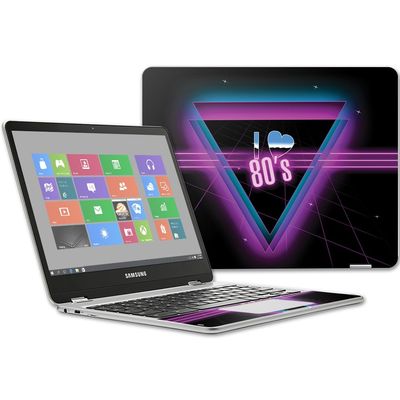 MightySkins Skin Compatible with Samsung Chromebook Plus 12.3"(2017 - I Heart 80s | Protective, Durable, and Unique Vinyl Decal wrap Cover | Easy to Apply, Remove, and Change Styles | Made in The USA