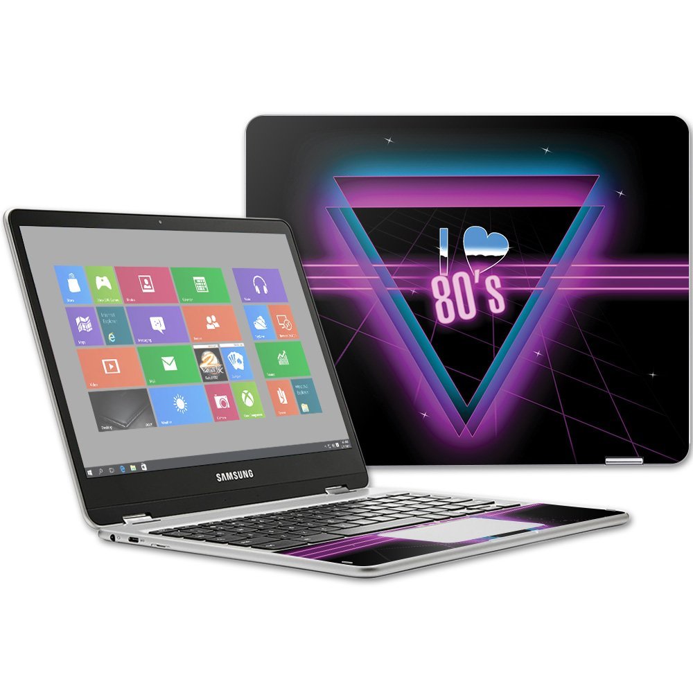 MightySkins Skin Compatible with Samsung Chromebook Plus 12.3"(2017 - I Heart 80s | Protective, Durable, and Unique Vinyl Decal wrap Cover | Easy to Apply, Remove, and Change Styles | Made in The USA