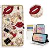 STENES Bling Case Compatible with LG Stylo 4 Case - 3D Handmade Crystal Lipstick Girls High Heel Flowers Wallet Credit Card Slots Fold Stand Leather Cover - Red view 1