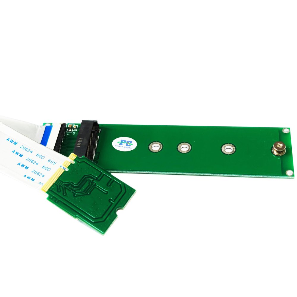 Sintech M.2 (NGFF) NVME SSD to M2 A/E Key WiFi Port with 20cm Cable(M.2 Only Provide PCIe 1X lane)