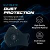 ECO-GEAR Anti-Pollution Face Mask - Military Grade Activated Carbon Protection for Smoke, Exhaust Gas, Dust, Pollen - Ideal for Running, Walking, Cycling, and Outdoor Activities (Pure Black) view 2