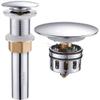 Bathroom Sink Drain, Vessel Sink Pop Up Drain with Detachable Basket Stopper,Anti-Explosion and Anti-Clogging Drain Strainer, Sink Drain Assembly Without Overflow Polished Chrome, REGALMIX RWF082A view 1