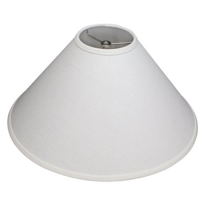 FenchelShades.com Lampshade 5" Top Diameter x 18" Bottom Diameter x 11" Slant Height with Washer (Spider) Attachment for Lamps with a Harp (Designer Linen Off-White)