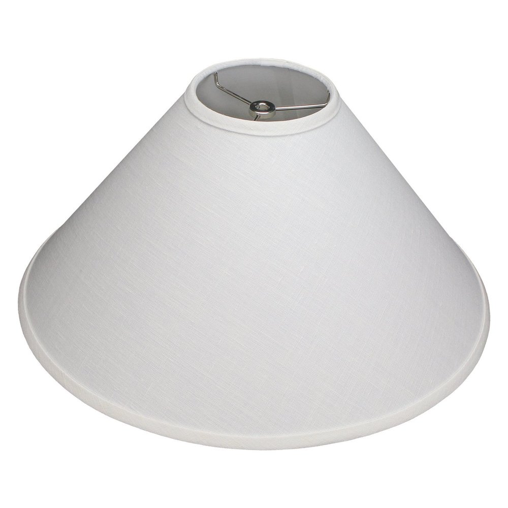 FenchelShades.com Lampshade 5" Top Diameter x 18" Bottom Diameter x 11" Slant Height with Washer (Spider) Attachment for Lamps with a Harp (Designer Linen Off-White)