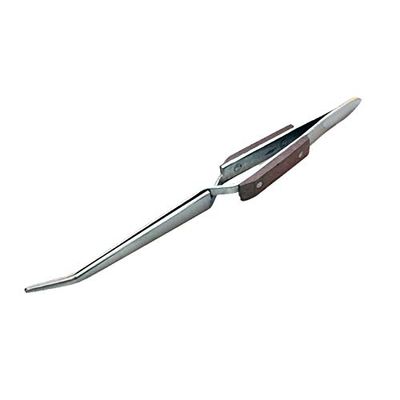 Tweezers Soldering Self Closing Fiber Grip Cross Locking 6-1/2" Bent