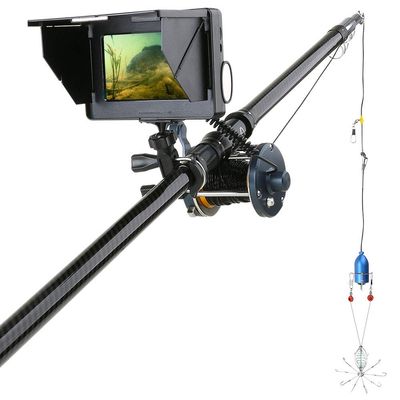 Lustar 30M 1200TVL Fish Finder Underwater Fishing Camera 5 Inch Monitor 10PCS LED Night Vision 195 Degrees Metal Sea Wheel Camera for Fishing