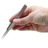 High Precision Tapered Ultra-Fine Tweezers, #5 Straight Tweezers, Stainless Steel, Anti-Magnetic, 4.75" Overall Length view 2