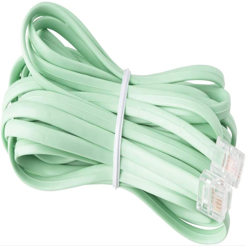 iSoHo Phones - Straight Phone Cord for Landline Phone, Cable, Telephone Extension Land Line Cable: Easy to Use - Excellent Sound Quality for House, Home Corded Phone or Office Earth Day Green 25ft
