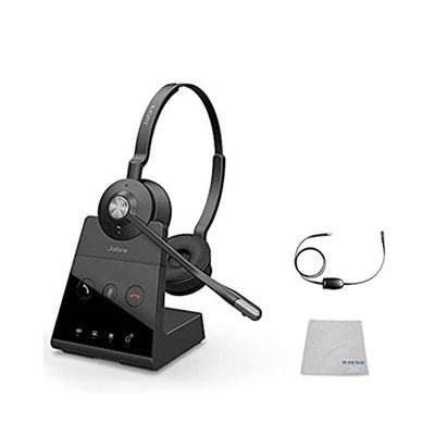 Polycom Compatible Jabra Engage 65 Wireless Headset Bundle with EHS Adapter, 9559-553-125-PLY - VVX and Soundpoint Phones, PC/MAC, USB, Skype for Business
