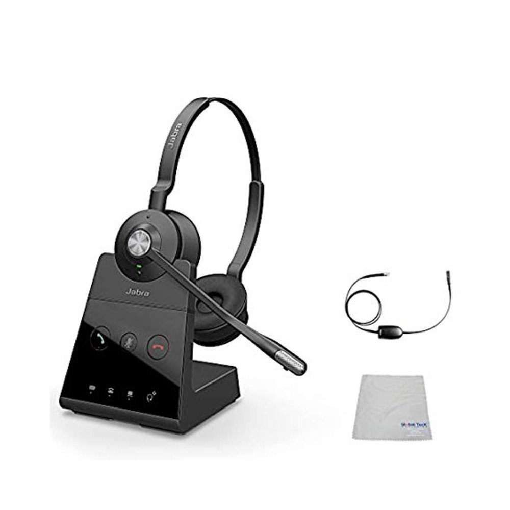 Polycom Compatible Jabra Engage 65 Wireless Headset Bundle with EHS Adapter, 9559-553-125-PLY - VVX and Soundpoint Phones, PC/MAC, USB, Skype for Business