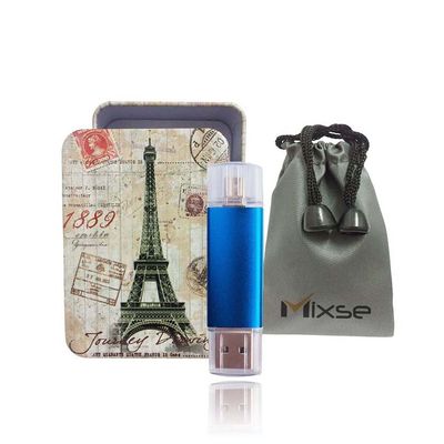 Mixse USB 2.0 Flash Drive Dual Memory Stick Pen Drives for Android Smart Phone Blue 32GB