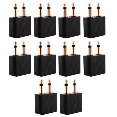 10 Pack 3.5mm 1/8" 2 Male to 1 Female Headphone Jack Socket Audio Adapter - 3.5mm Female to Double Male F/M Adapter
