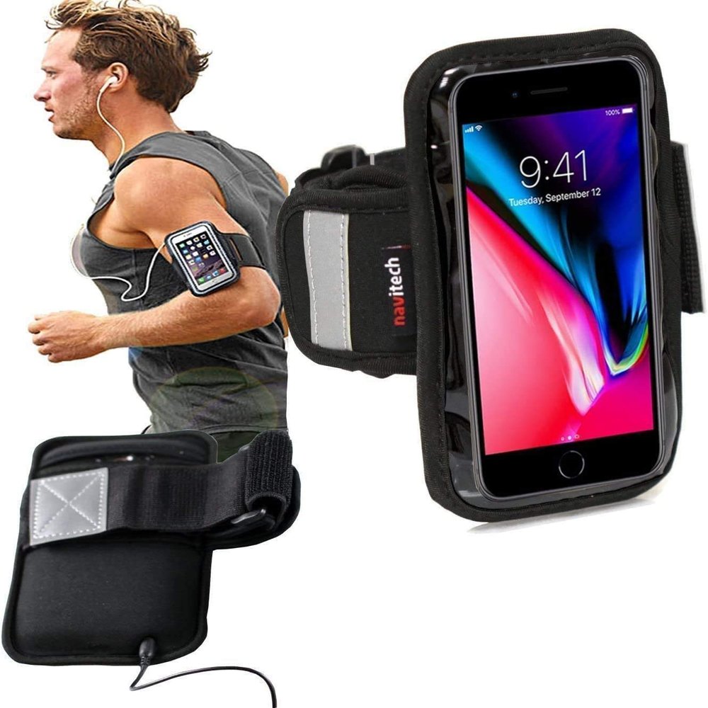 Navitech Black Sports Running Armband Suitable Compatible with The Razer Phone