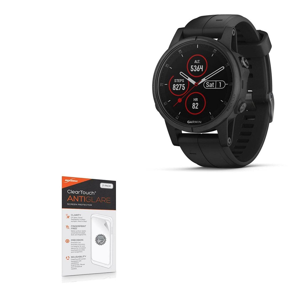 BoxWave Screen Protector Compatible with Garmin Fenix 5S Plus (42mm) - ClearTouch Anti-Glare (2-Pack), Anti-Fingerprint Matte Film Skin for Garmin Fenix 5S Plus (42mm)