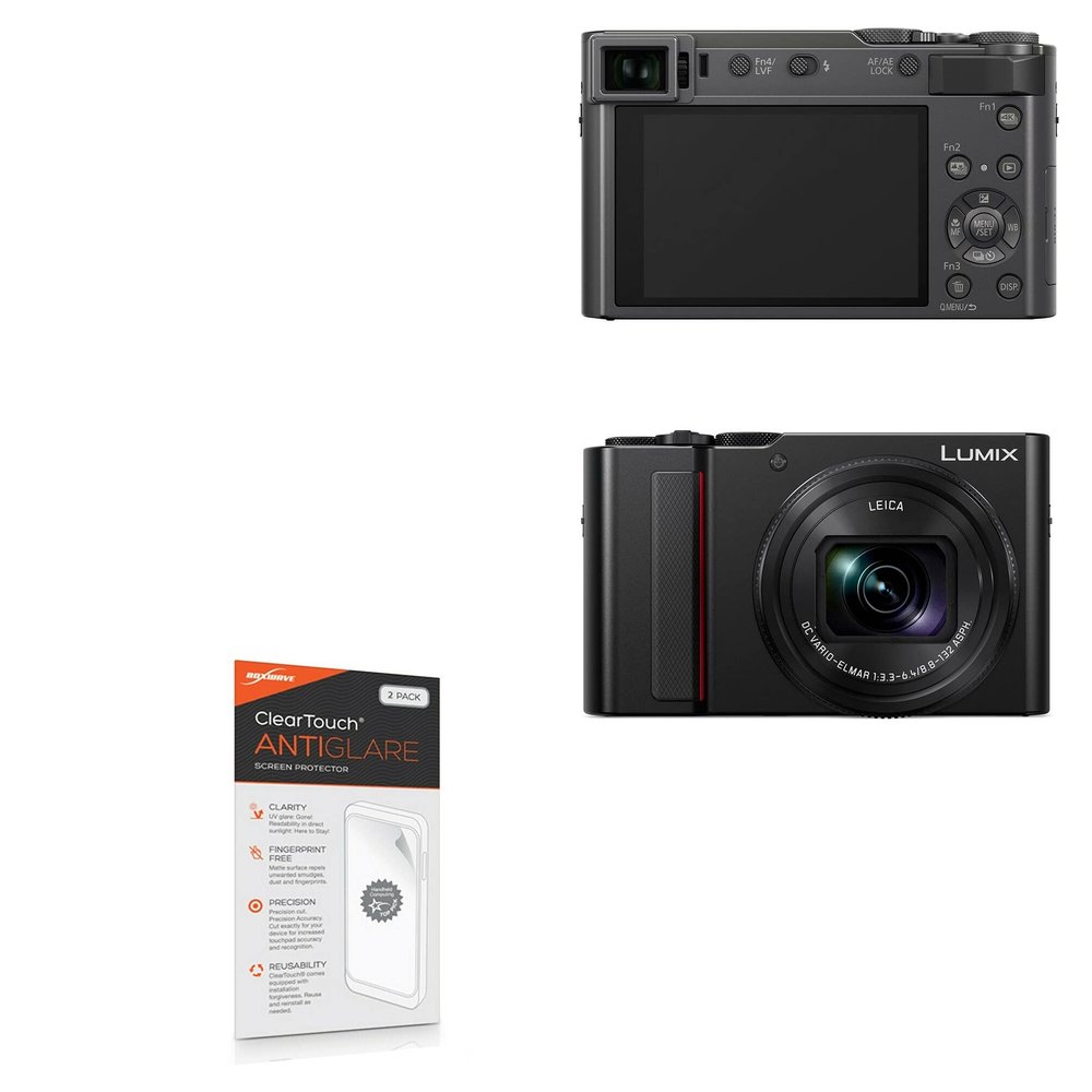 BoxWave Screen Protector Compatible with Panasonic Lumix DC-ZS200 (Screen Protector ClearTouch Anti-Glare (2-Pack), Anti-Fingerprint Matte Film Skin for Panasonic Lumix DC-ZS200