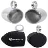 Rockville MAC80S Bundle: Pair 7.7-in Polished Silver Aluminum Wakeboard Tower Speaker Enclosures, Pair RWBC80 Neoprene Covers, 2-Items view 1