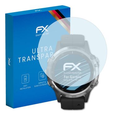 atFoliX Screen Protection Film compatible with Garmin Fenix 5 Plus 47 mm Screen Protector, ultra-clear FX Protective Film (3X)