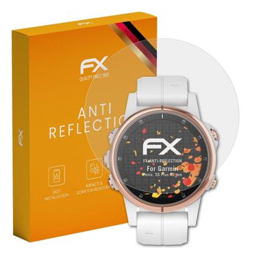 atFoliX Screen Protector compatible with Garmin Fenix 5S Plus 42 mm Screen Protection Film, anti-reflective and shock-absorbing FX Protector Film (3X)