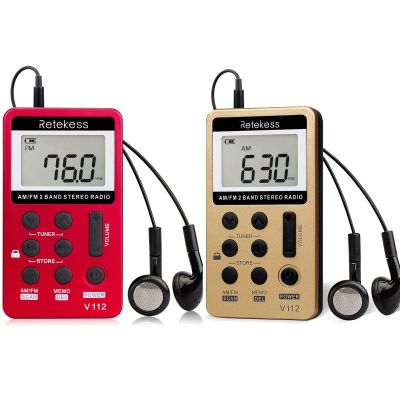 Retekess V112 AM FM Radio,Pocket Portable Mini Receiver Personal