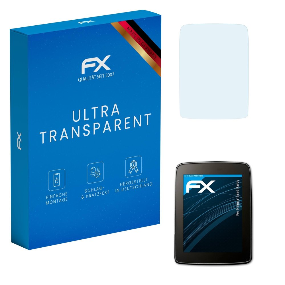 atFoliX Screen Protection Film compatible with Hammerhead Karoo Screen Protector, ultra-clear FX Protective Film (3X)
