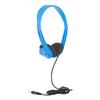 Egghead Heavy-Duty Kids' Stereo Headphones with Ear Cushions and 4'3" Cord, Adjustable Tangle-Free Over-Ear Stereo School Headphones, Pack of 20, Blue view 2