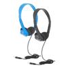 Egghead Heavy-Duty Kids' Stereo Headphones with Ear Cushions and 4'3" Cord, Adjustable Tangle-Free Over-Ear Stereo School Headphones, Pack of 20, Blue view 3