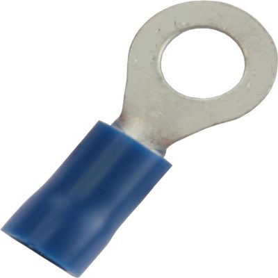10 Pack 1000 PCS Blue #6 16/14 Gauge Insulated Heatshrink Ring Terminal